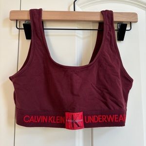 EUC Calvin Klein monogram unlined bralette QF4918 size large